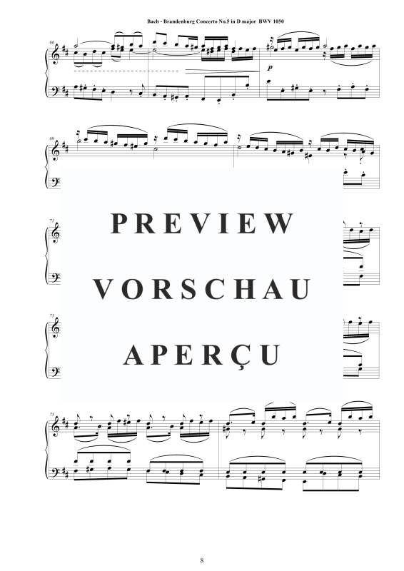 Product gallery: Page 9 of 11 Brandenburg Concerto No. 5 in D major BWV 1050, , Solo Piano
