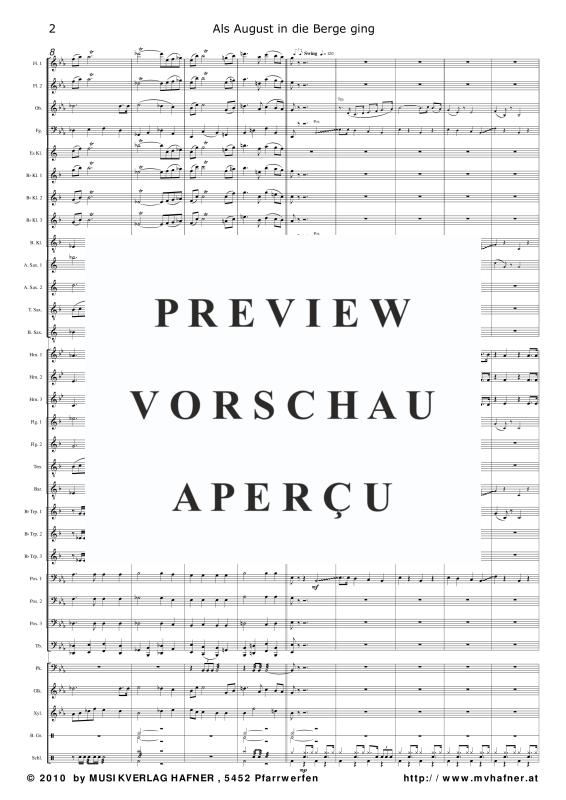 Product gallery: Page 7 of 11 Als August in die Berge ging, , (large wind orchestra)