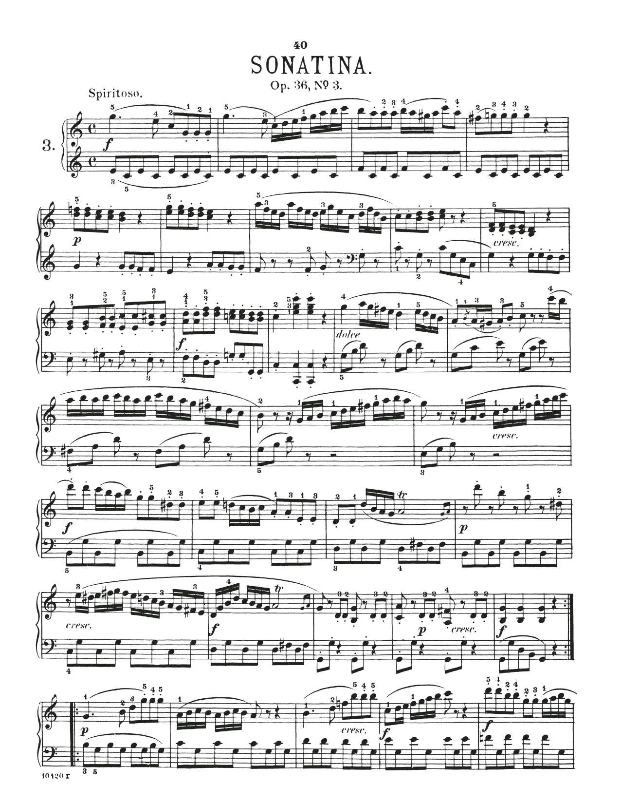 Product picture to: Sonatina In C Major, Op. 36, No. 3