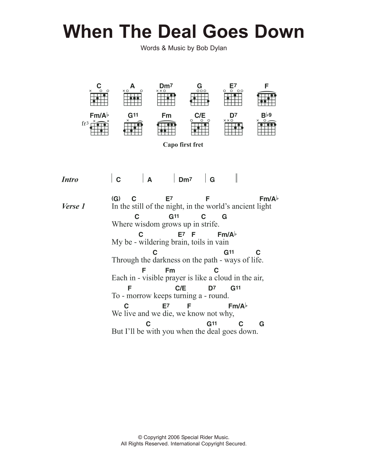 Produktgalerie: Seite 1 von 1 When The Deal Goes Down, Bob Dylan, Gitarre