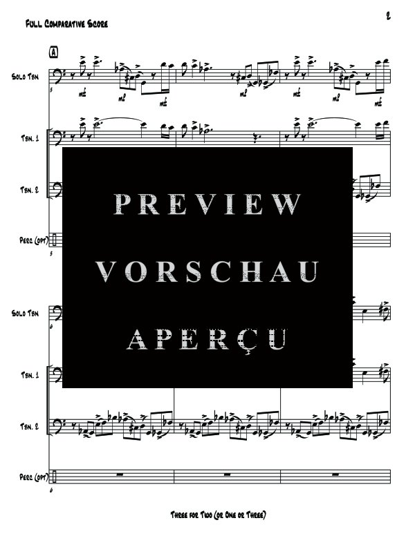 Product gallery: Page 8 of 11 Three for Two (or One or Three), , (Trombone trio solo trombone, 2x trombone percussion opt.)