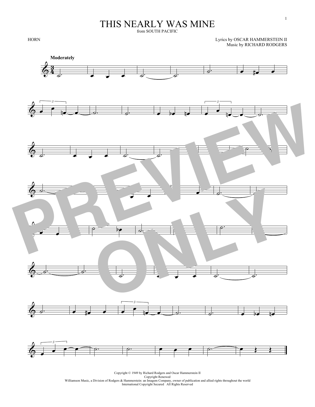 Produktgalerie: Seite 1 von 1 This Nearly Was Mine, Rodgers & Hammerstein, Horn
