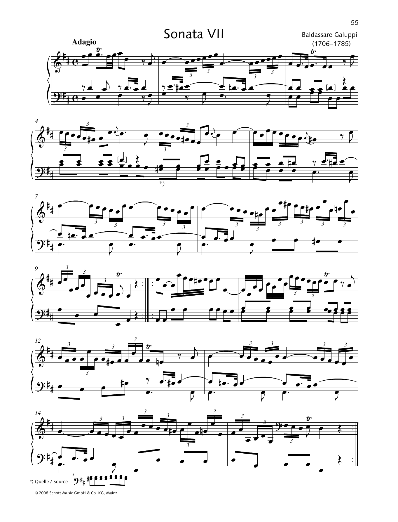Product gallery: Page 1 of 1 Sonata VII D major, Baldassare Galuppi