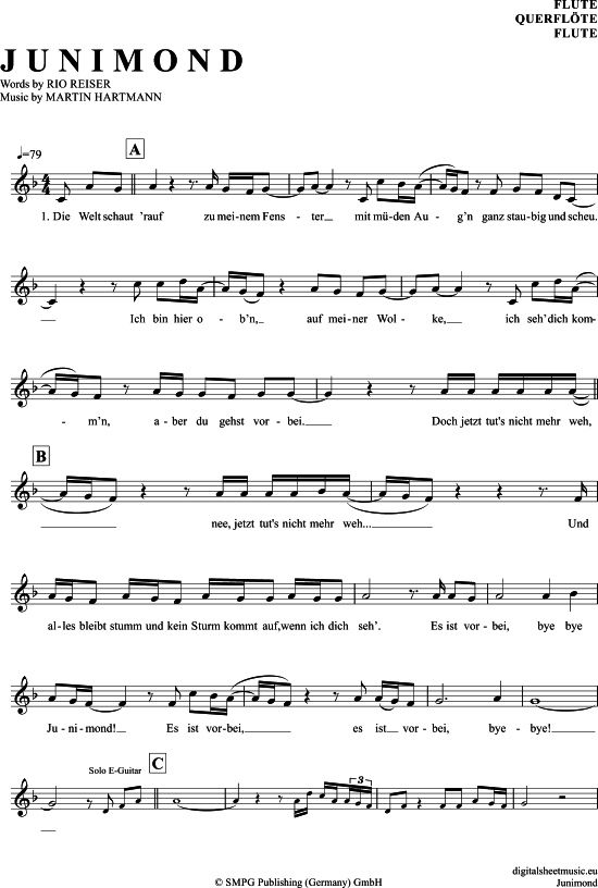 Product gallery: Page 1 of 4 Junimond , Reiser, Rio, (transverse flute)