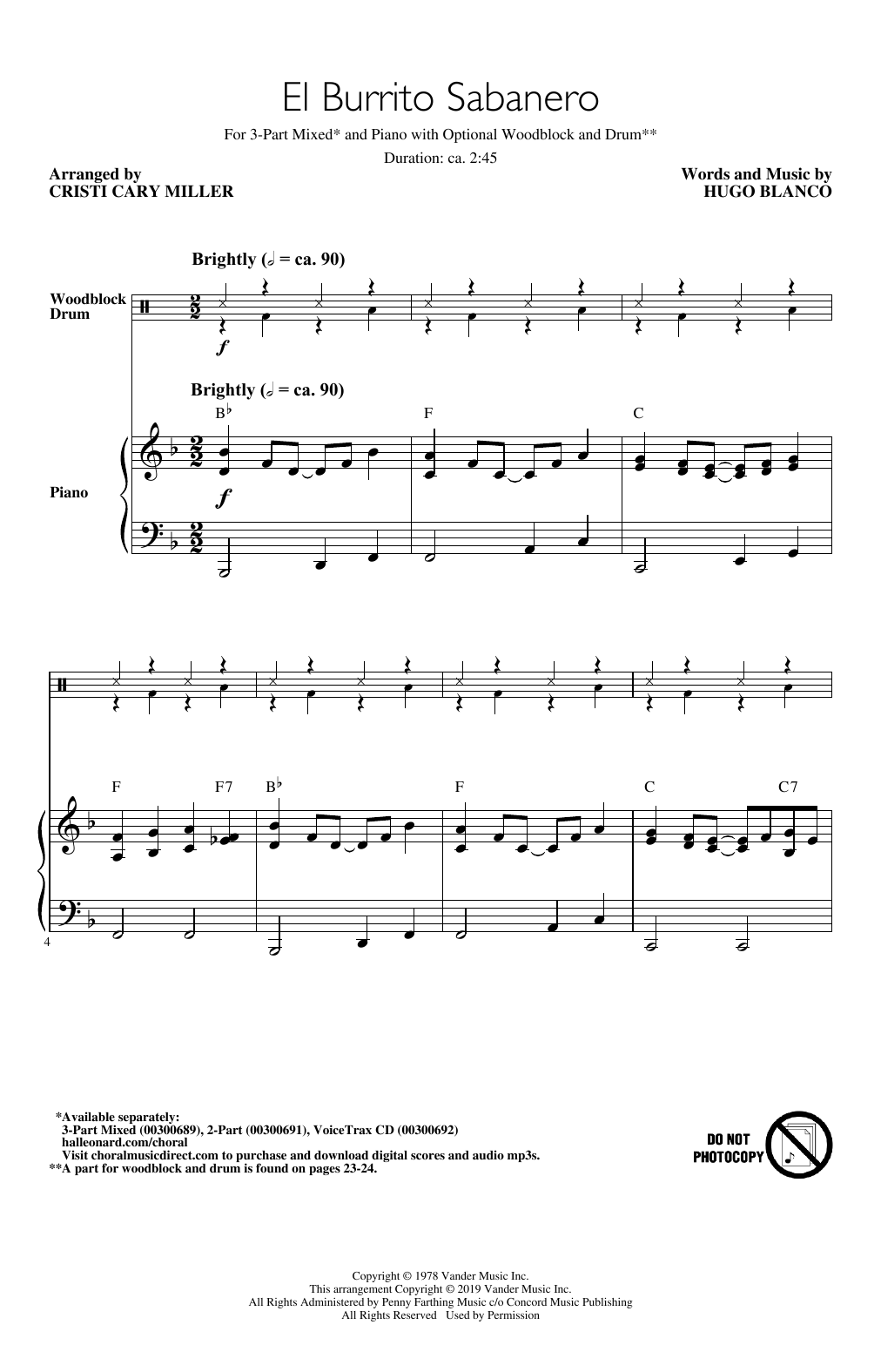 Product picture to: El Burrito Sabanero (Mi Burrito Sabanero) (arr. Cristi Cary Miller)