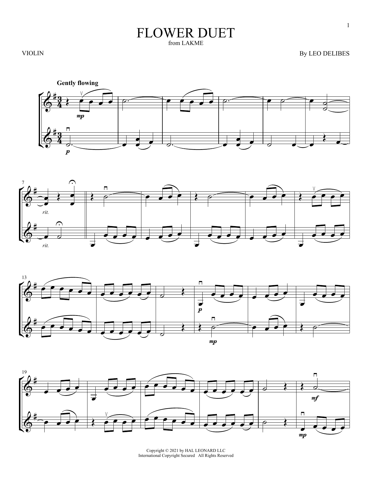 Product gallery: Page 1 of 1 Flower Duet, Leo Delibes