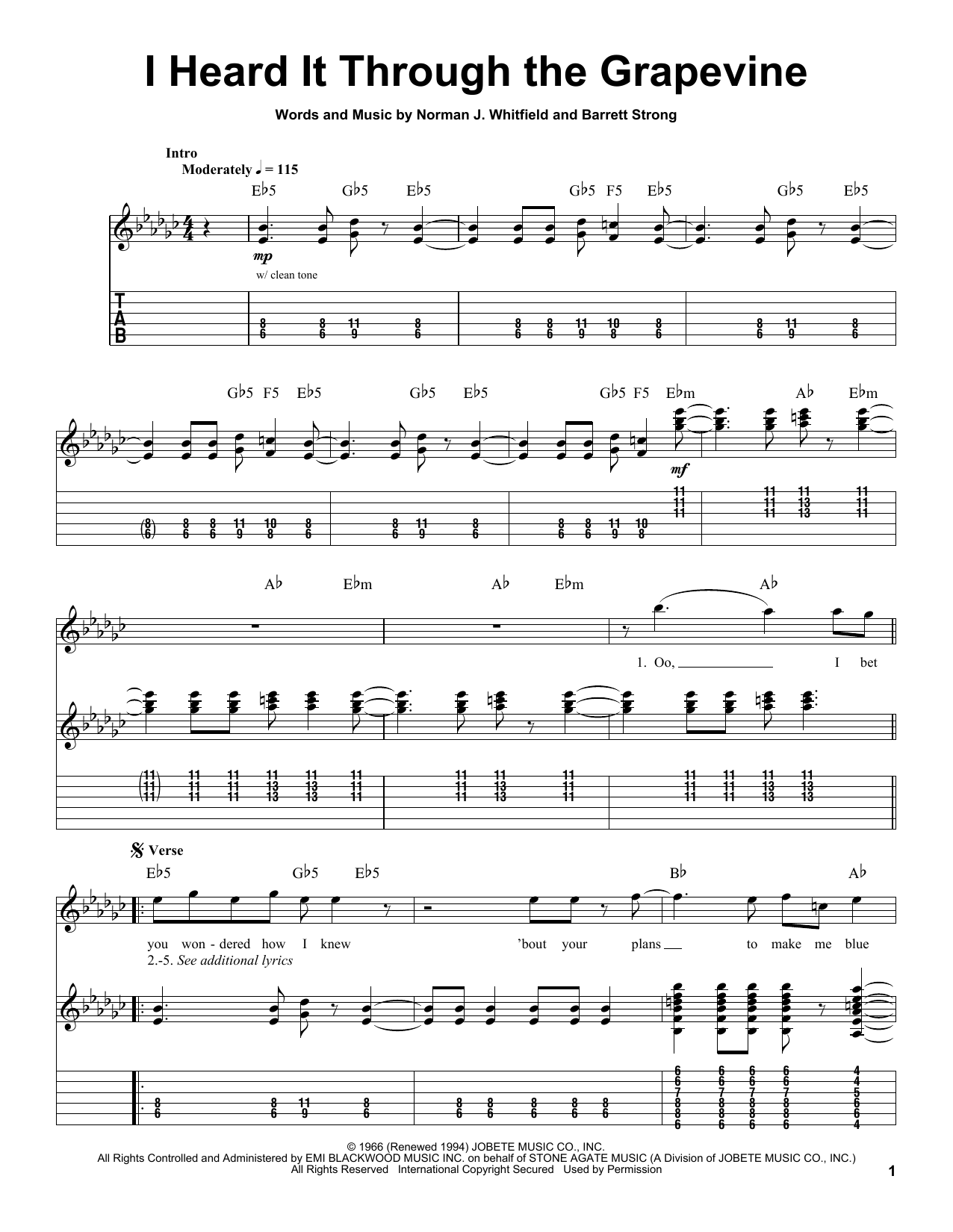 Produktgalerie: Seite 1 von 1 I Heard It Through The Grapevine, Marvin Gaye, Gitarre