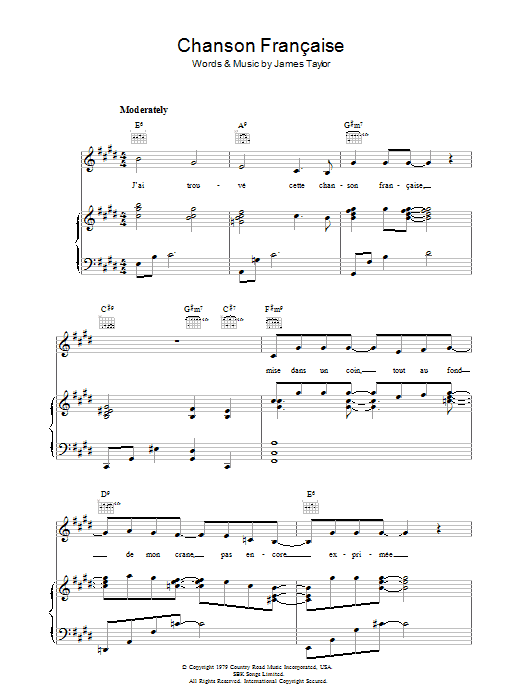 Produktgalerie: Seite 1 von 1 Chanson Francaise, James Taylor, Gesang, Gitarre, Klavier