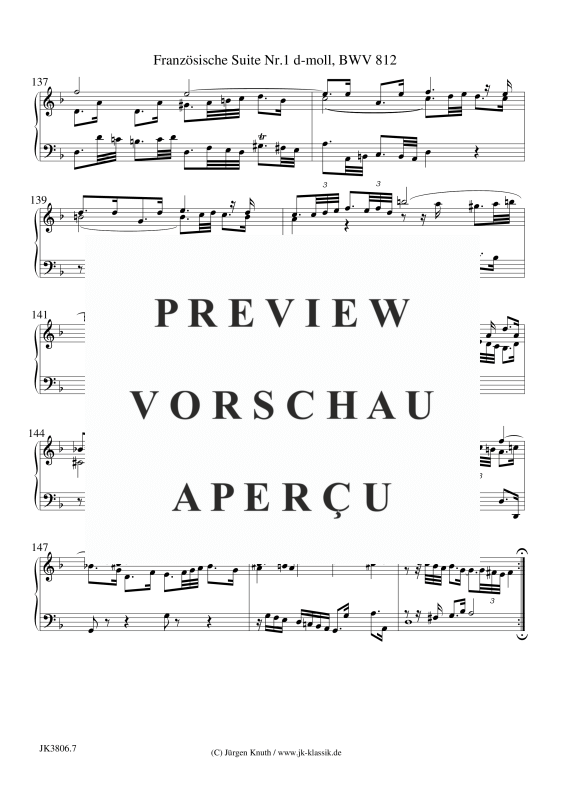 gallery: Französische Suite Nr.1 d-moll, BWV 812, , (Klavier Solo)