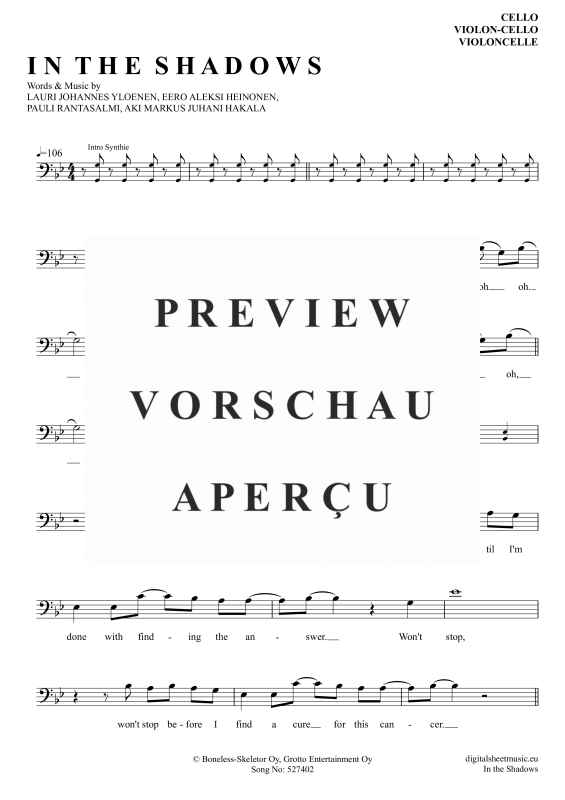 gallery: In The Shadows, Rasmus, Violoncello