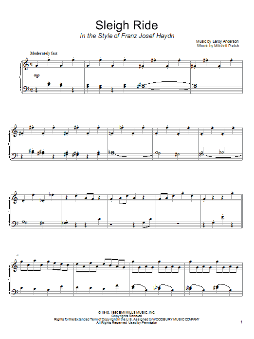 Product gallery: Page 1 of 1 Sleigh Ride (in the style of Franz Josef Haydn) (arr. David Pearl), Leroy Anderson