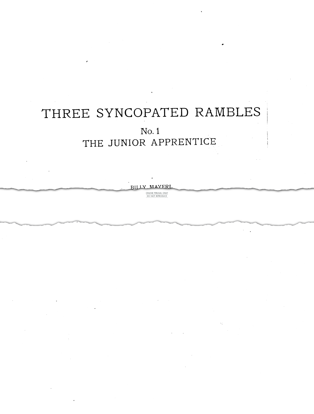 Product picture to: The Junior Apprentice (from 'Three Syncopated Rambles')