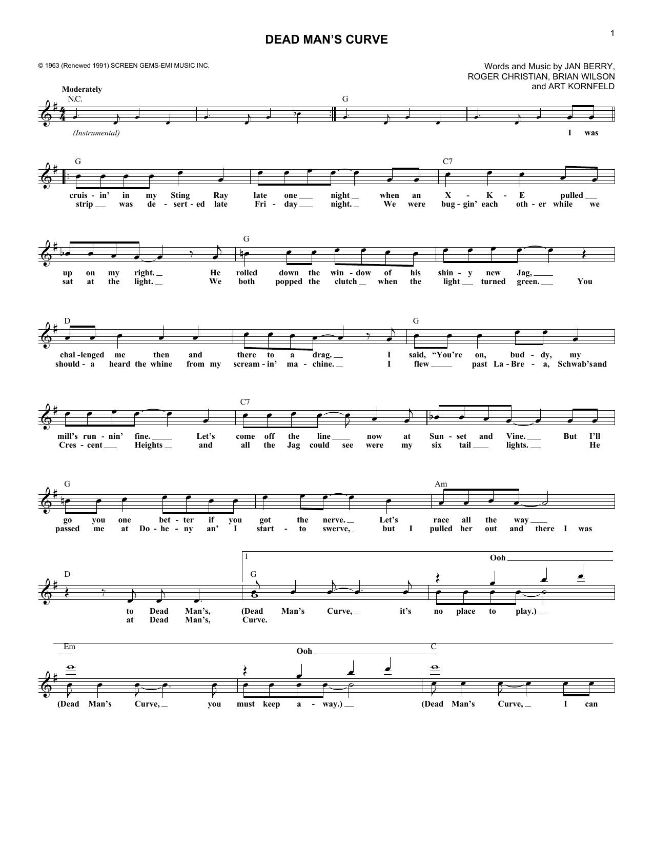 Produktgalerie: Seite 1 von 1 Dead Man's Curve, Jan & Dean, Melodieinstrument