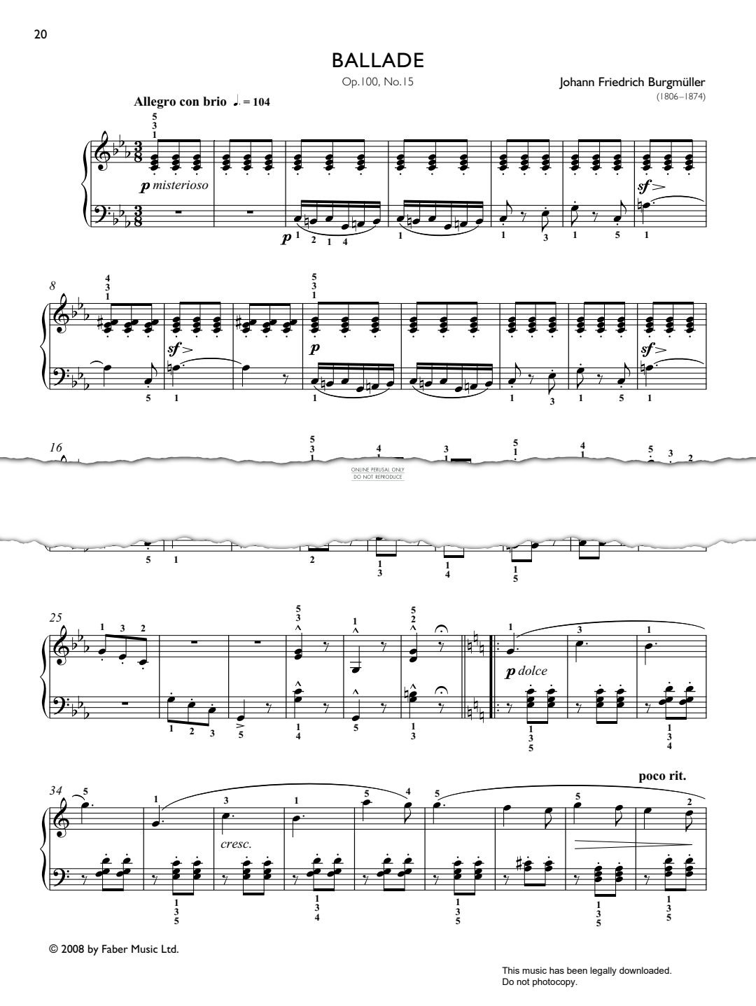 Produktbild zu: Ballade Op. 100, No. 15