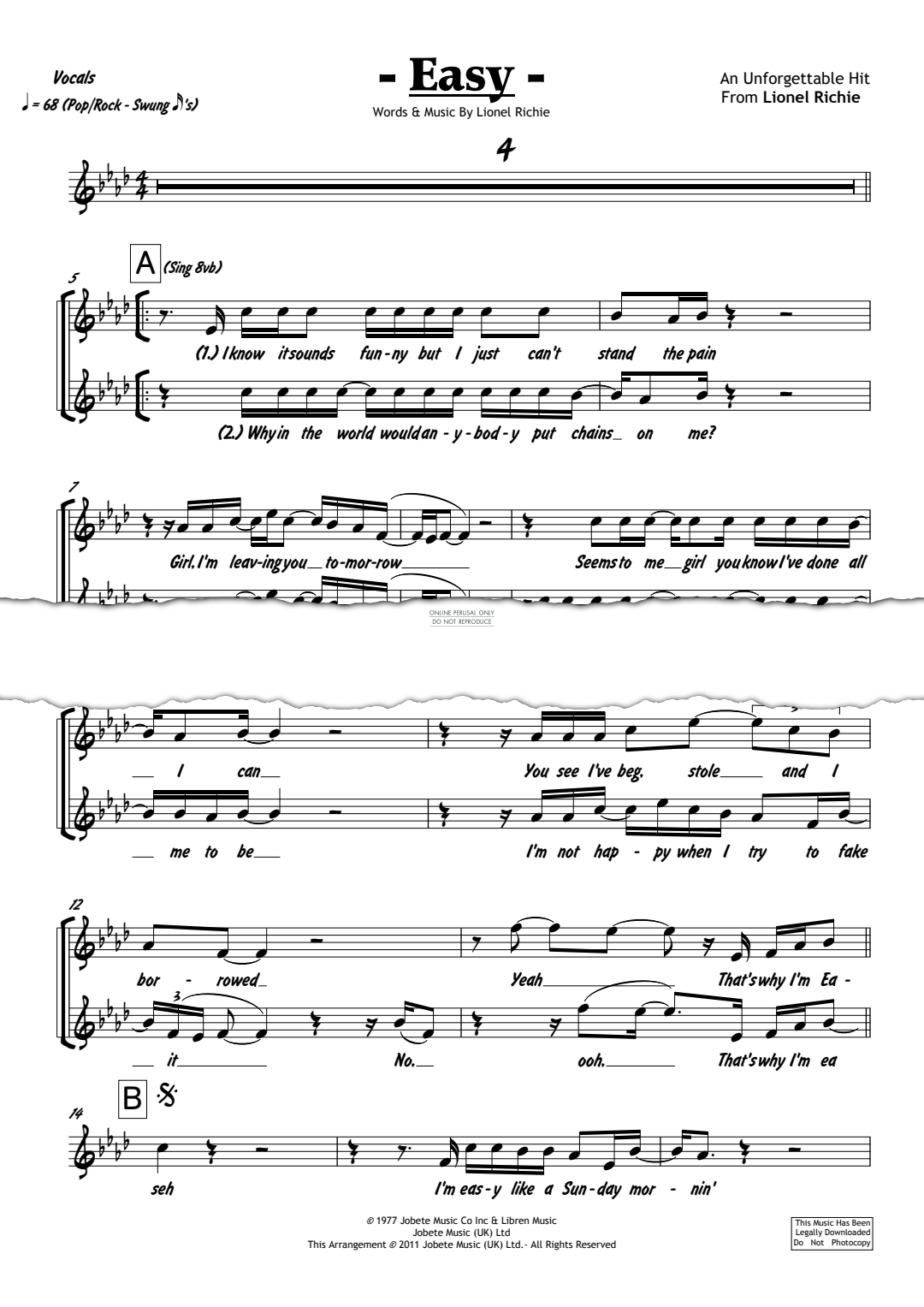 Product gallery: Page 1 of 1 Easy, The Commodores