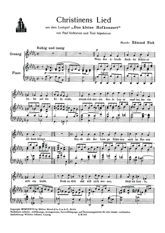 Produktbild zu: Christinens LiedChanson