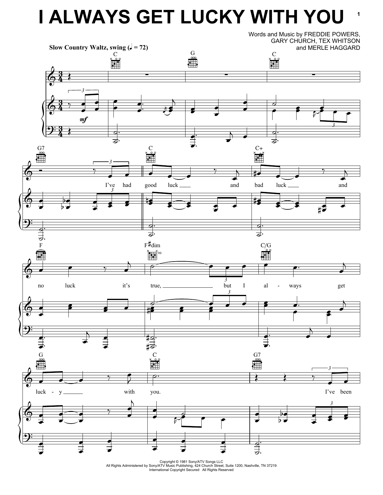 Produktgalerie: Seite 1 von 1 I Always Get Lucky With You, George Jones, Gesang, Gitarre, Klavier
