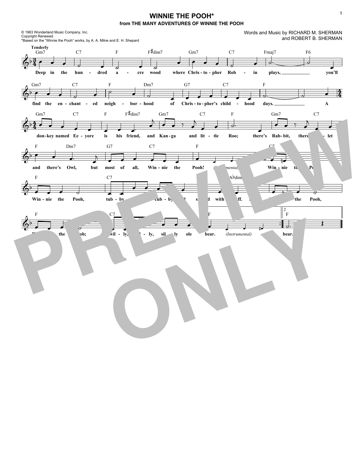 Produktbild zu: Winnie The Pooh (from The Many Adventures Of Winnie The Pooh)