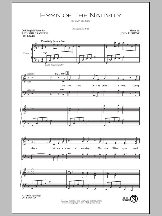 Product gallery: Page 1 of 1 Hymn Of The Nativity, John Purifoy
