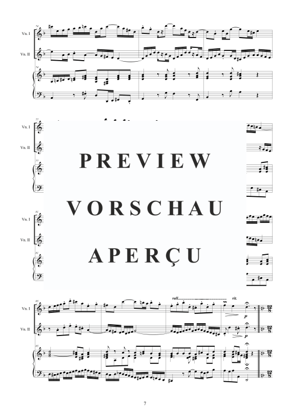 Produktgalerie: Seite 8 von 11 Doppel Konzert 2 Violinen D-Moll BWV 1043, , 2 Violinen und Cembalo/Klavier