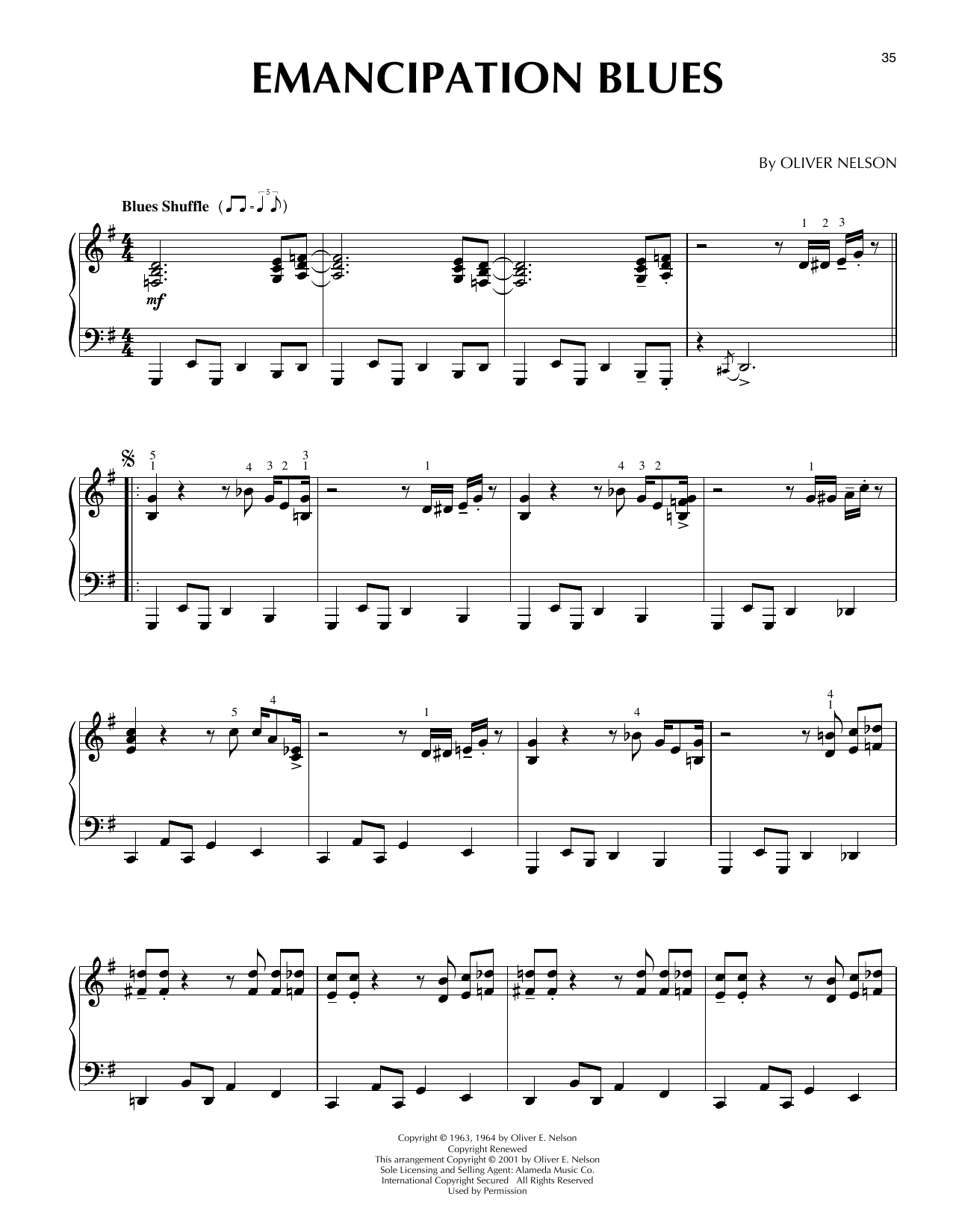 Produktgalerie: Seite 1 von 1 Emancipation Blues (arr. Brent Edstrom), Oliver Nelson, Klavier