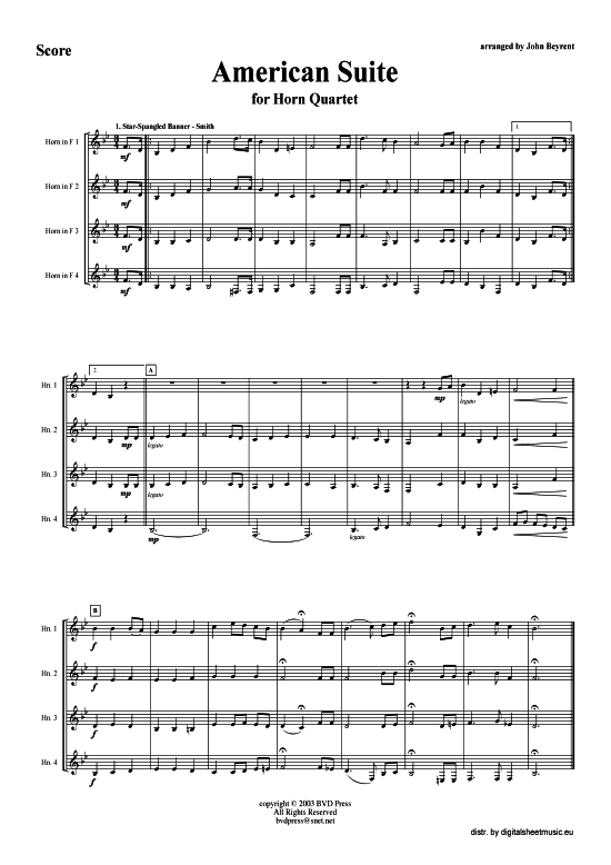 Produktbild zu: American Suite arr. John Beyrent
