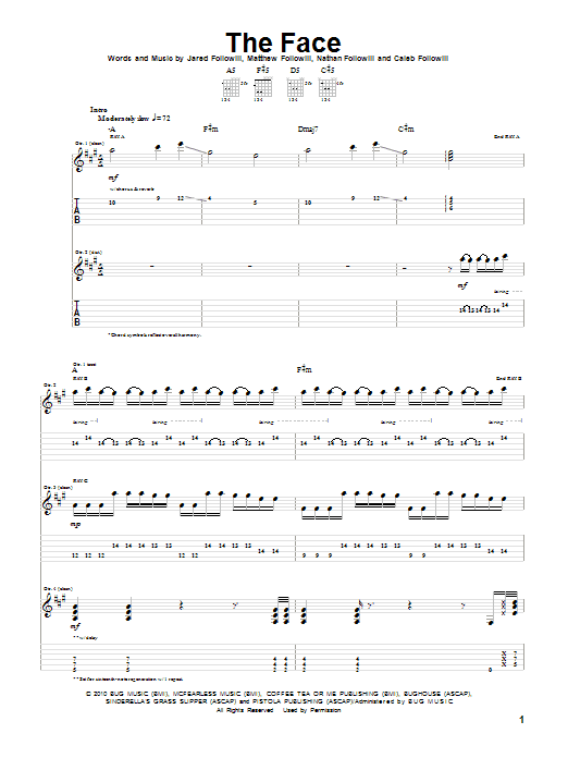 Product gallery: Page 1 of 1 The Face, Kings Of Leon