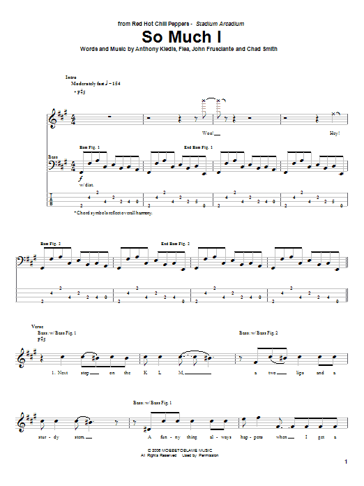 Produktgalerie: Seite 1 von 1 So Much I, Red Hot Chili Peppers, E-Bass