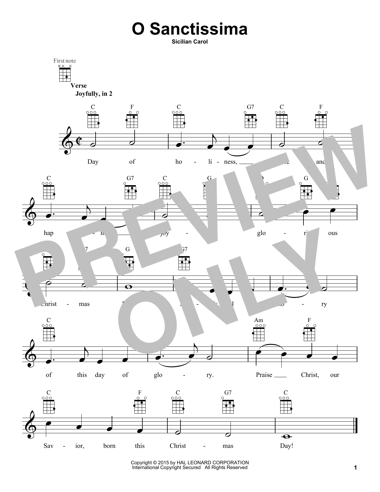 Product gallery: Page 1 of 1 O Sanctissima, Sicilian Carol