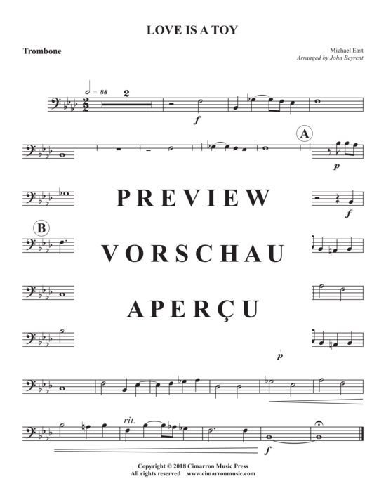 Produktgalerie: Seite 7 von 7 Love Is A Toy , , (Blechbläser Trio für Trompete in B, Horn in F + Posaune )