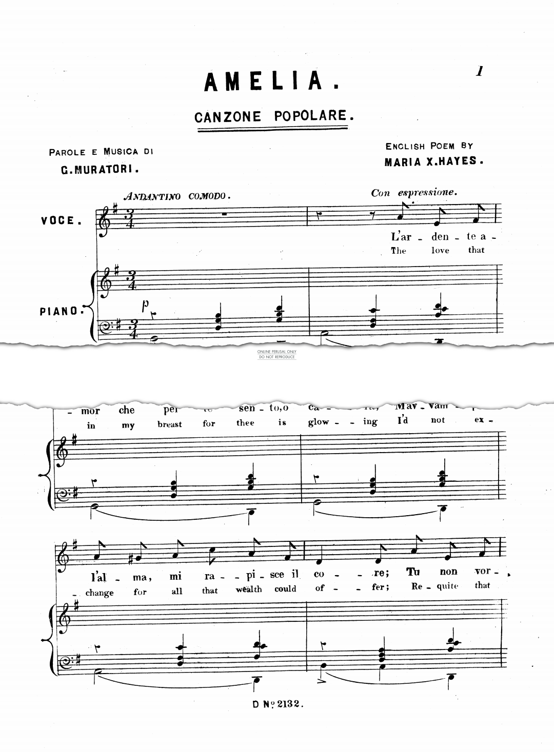 Product gallery: Page 1 of 1 Amelia, G Muratori