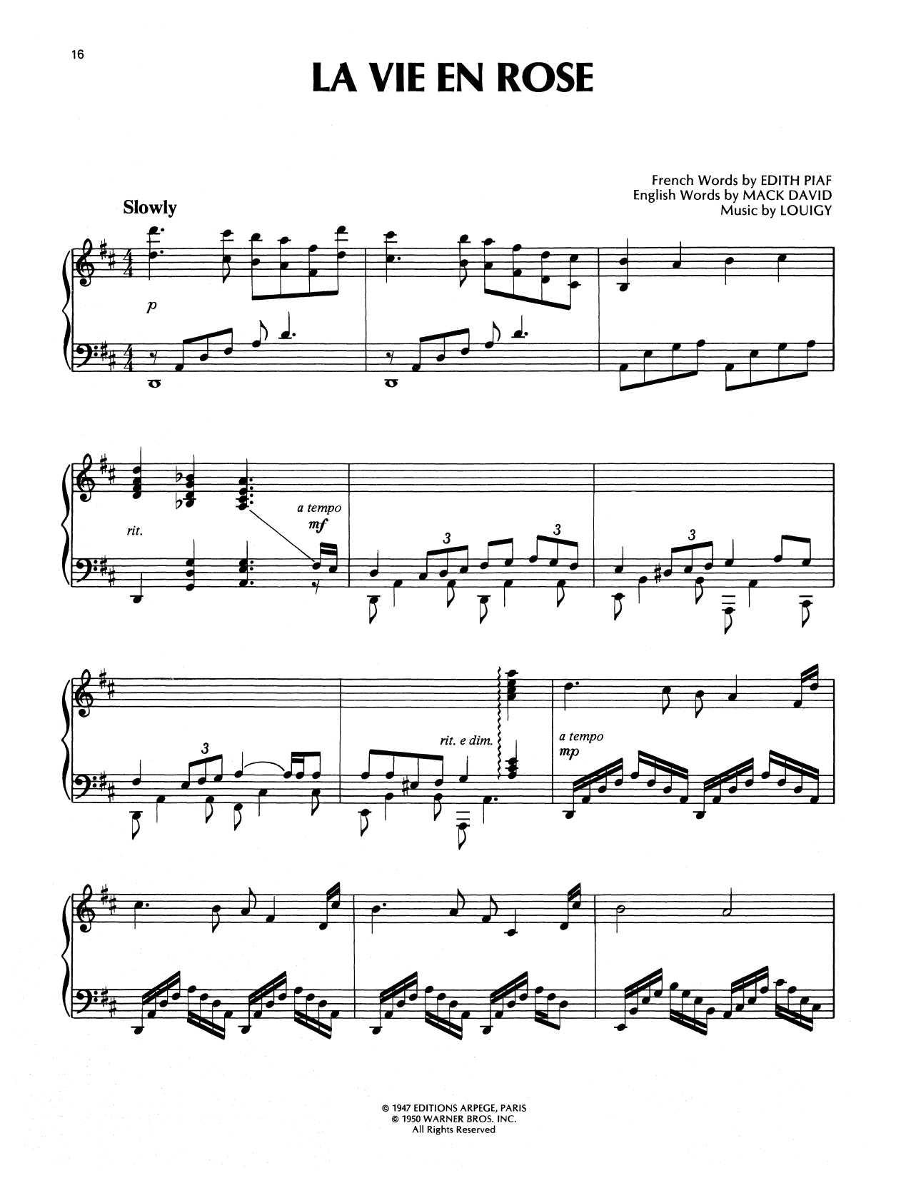 Produktgalerie: Seite 1 von 1 La Vie En Rose (Take Me To Your Heart Again), Richard Clayderman, Klavier