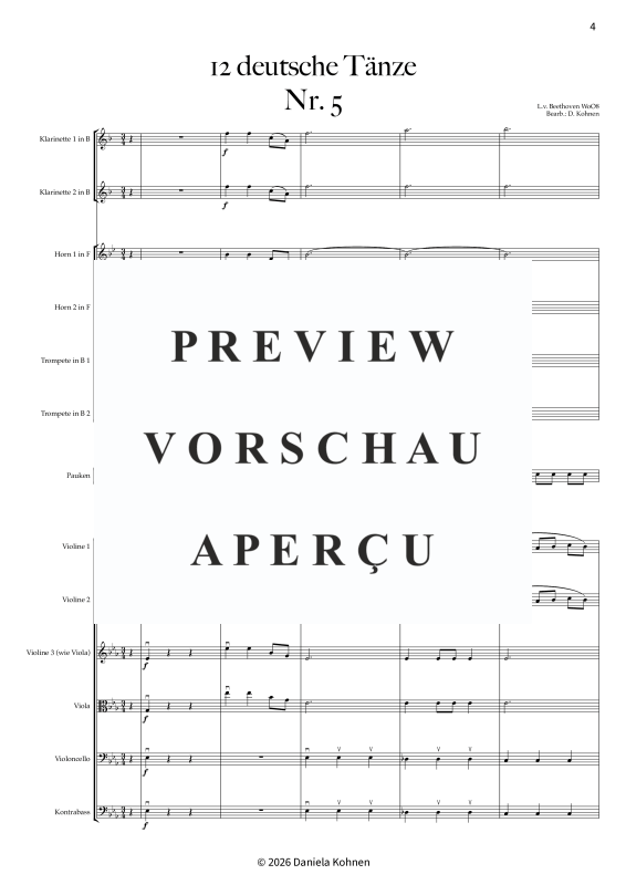 Produktgalerie: Seite 6 von 11 Deutscher Tanz Nr. 5, , Jugendkammerorchester