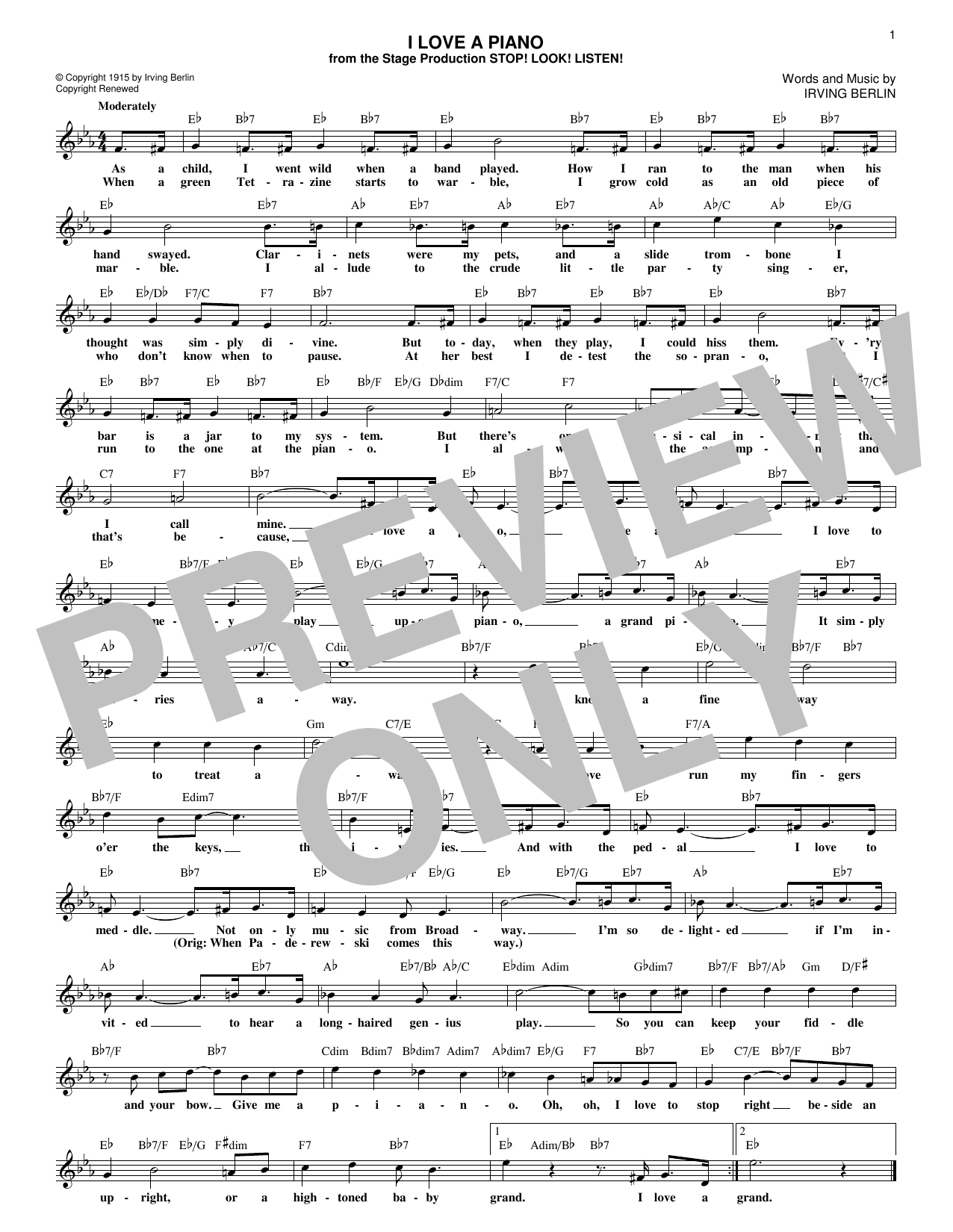Produktbild zu: I Love A Piano