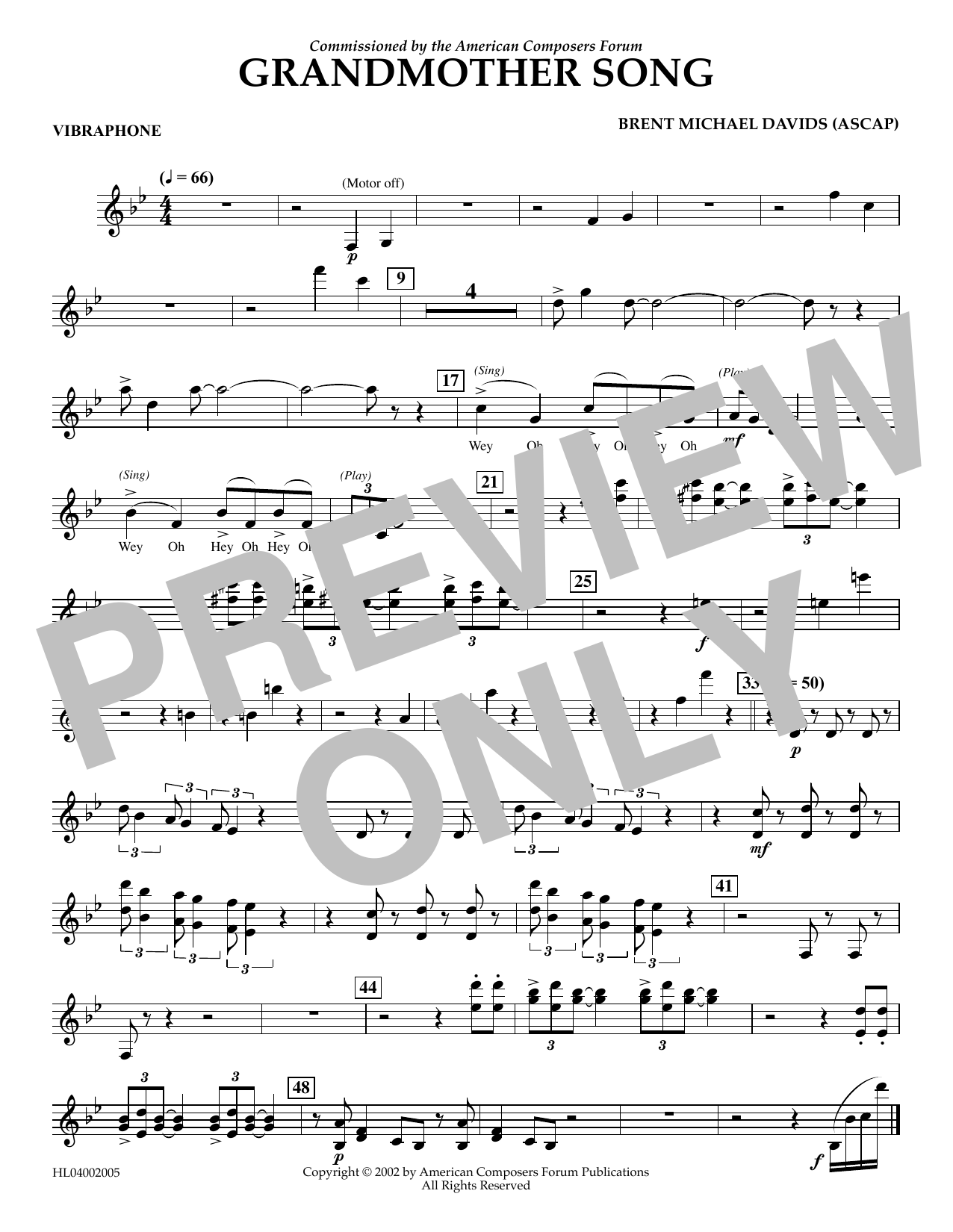 Product picture to: Grandmother Song - Vibraphone