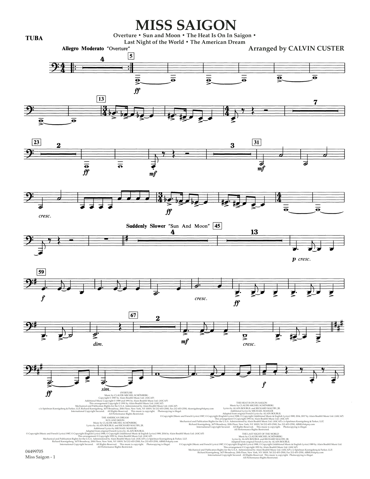 Produktbild zu: Miss Saigon (arr. Calvin Custer) - Tuba