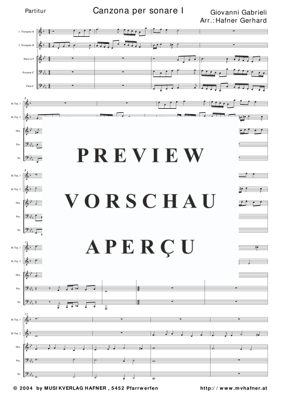 Produktgalerie: Seite 5 von 11 Canzona per sonare I, , (Blechbläser Quintett)