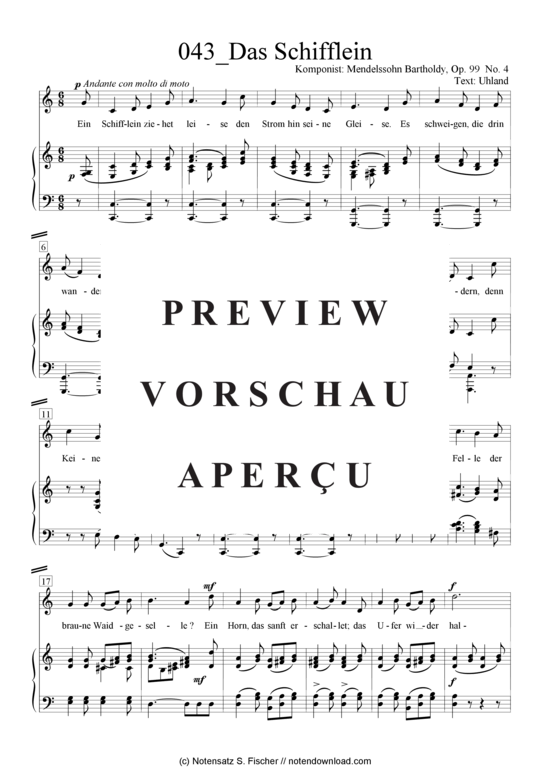 Product gallery: Page 2 of 5 Das Schifflein , , Piano and Voice