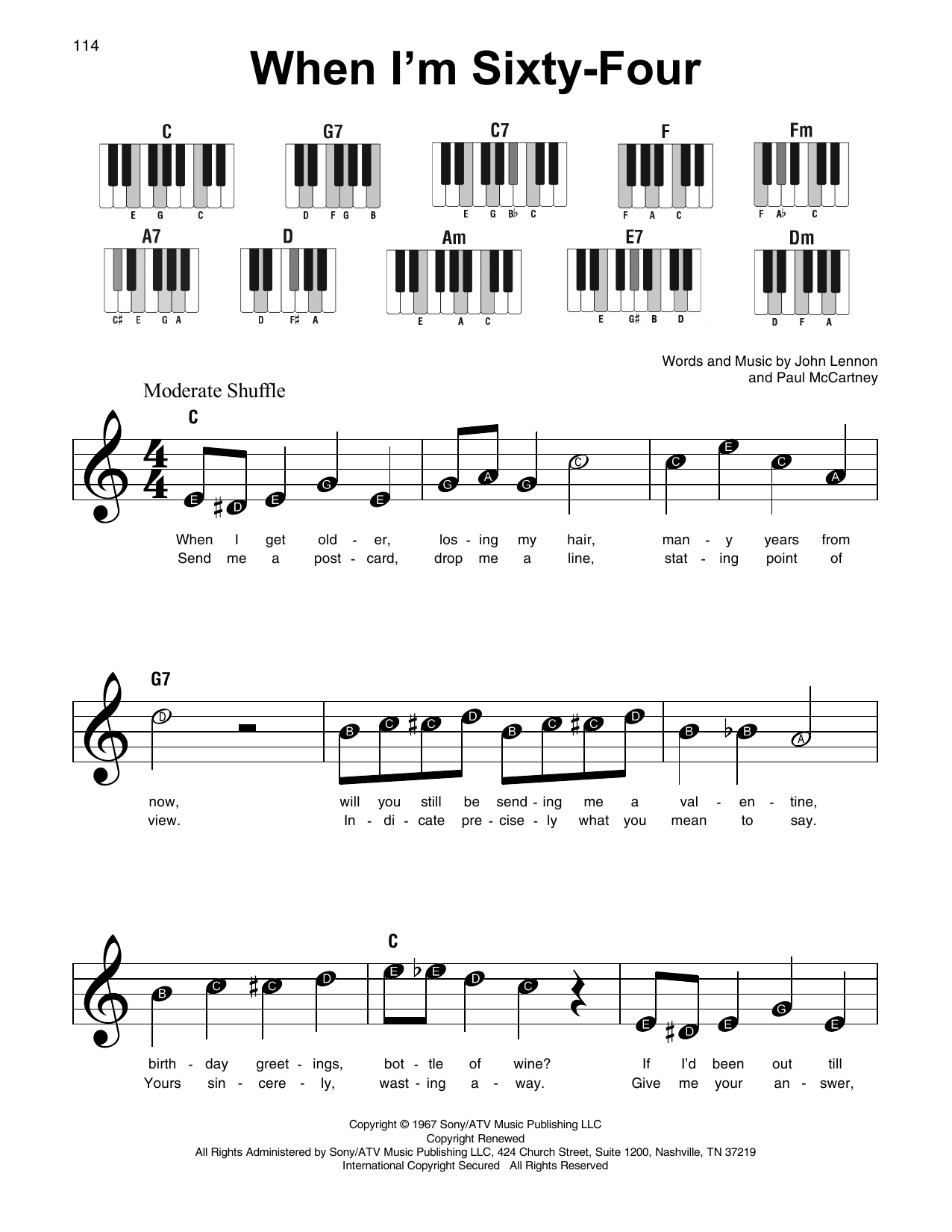 Produktgalerie: Seite 1 von 1 When I'm Sixty-Four, The Beatles, Klavier