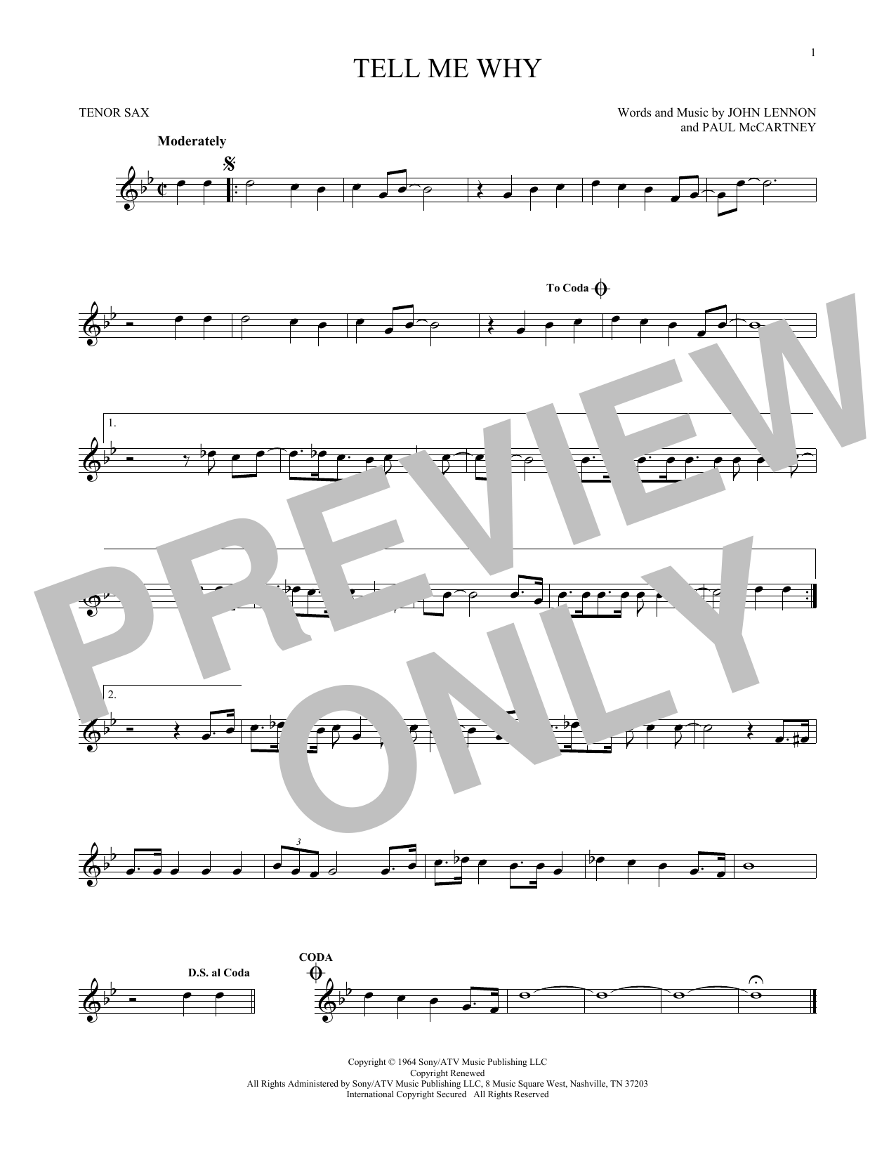 Product picture to:  Tell Me Why - The Beatles