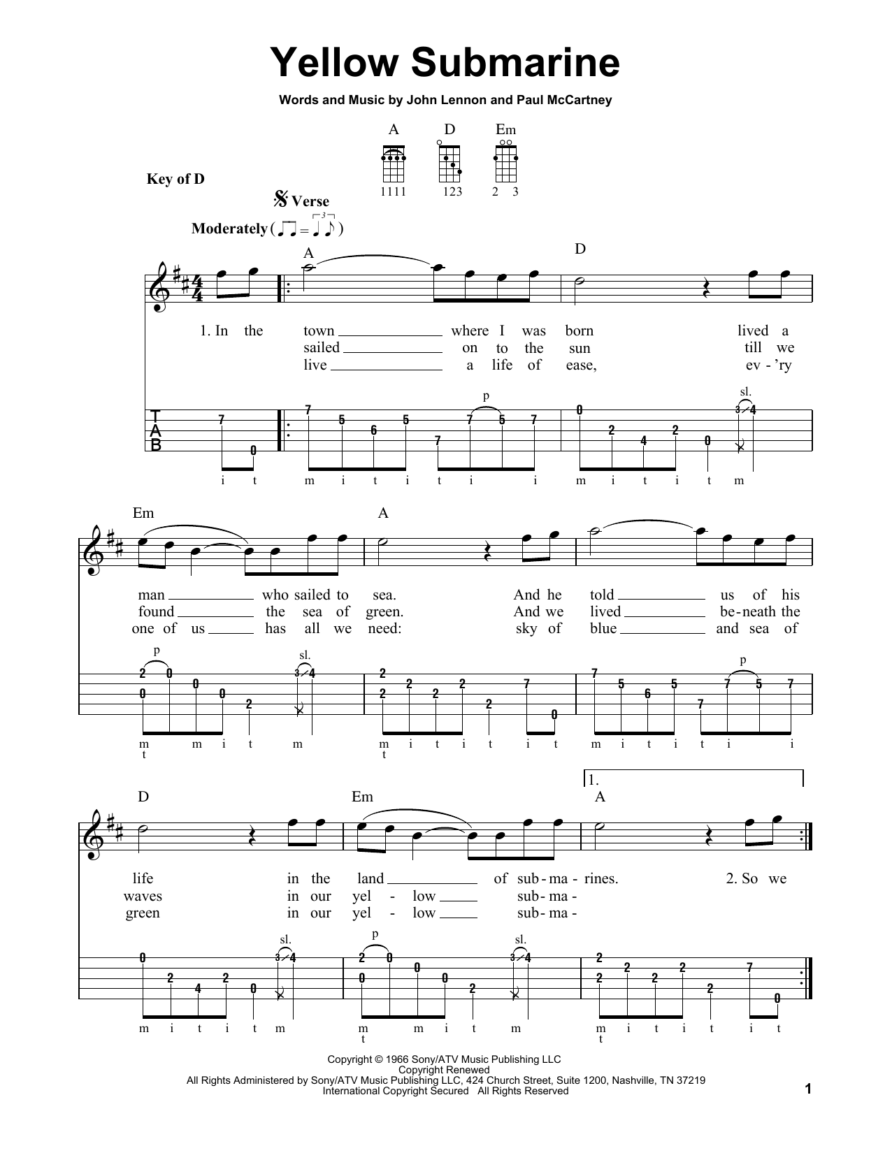 Produktgalerie: Seite 1 von 1 Yellow Submarine, The Beatles, Banjo