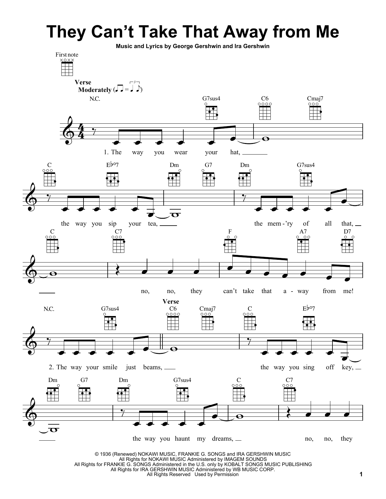 Product gallery: Page 1 of 1 They Can't Take That Away From Me, George Gershwin