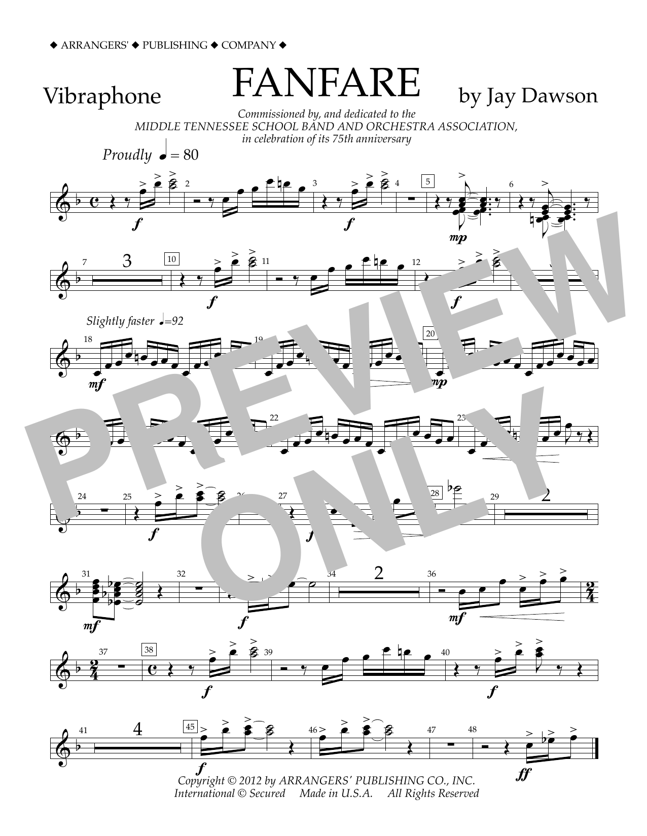 Produktbild zu: Fanfare - Vibraphone