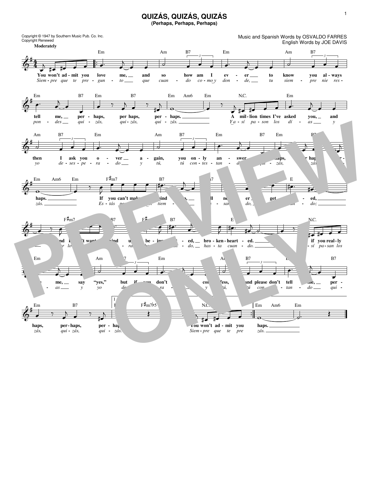 Produktbild zu: Quizás, Quizás, Quizás (Perhaps, Perhaps, Perhaps)