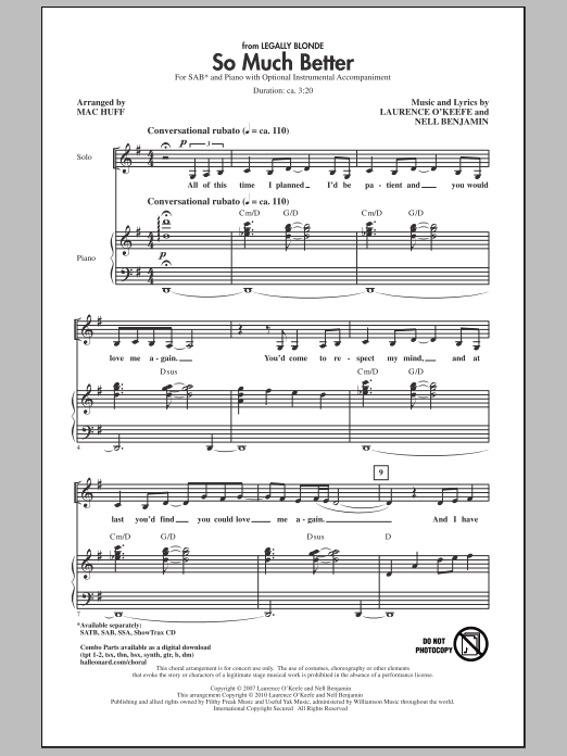 Produktbild zu: So Much Better (from Legally Blonde)