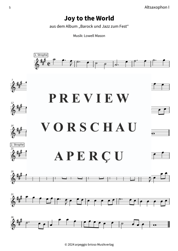 Product gallery: Page 7 of 8 Joy to the World - aus dem Album Barock und Jazz zum Fest, , (Duet 2x alto saxophone)