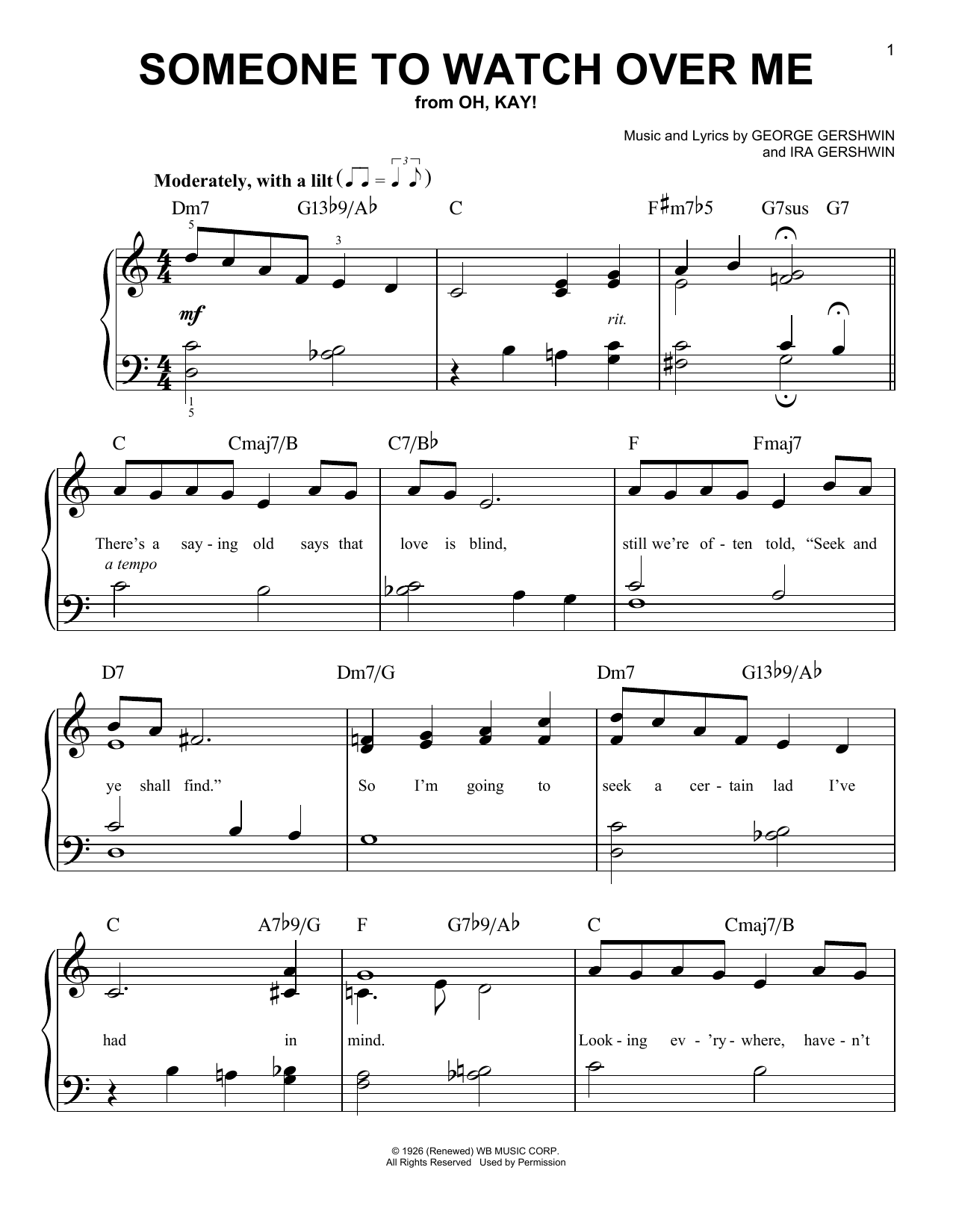 Produktgalerie: Seite 1 von 1 Someone To Watch Over Me, George Gershwin, Klavier