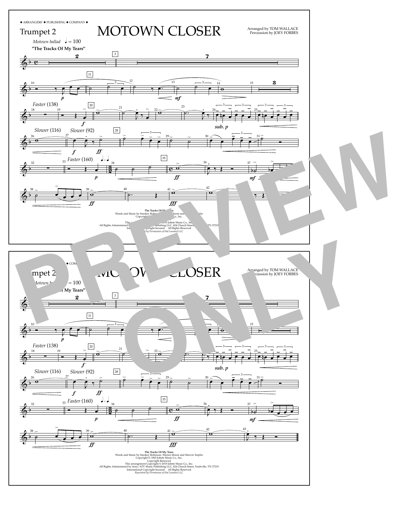 Product picture to: Motown Closer (arr. Tom Wallace) - Trumpet 2
