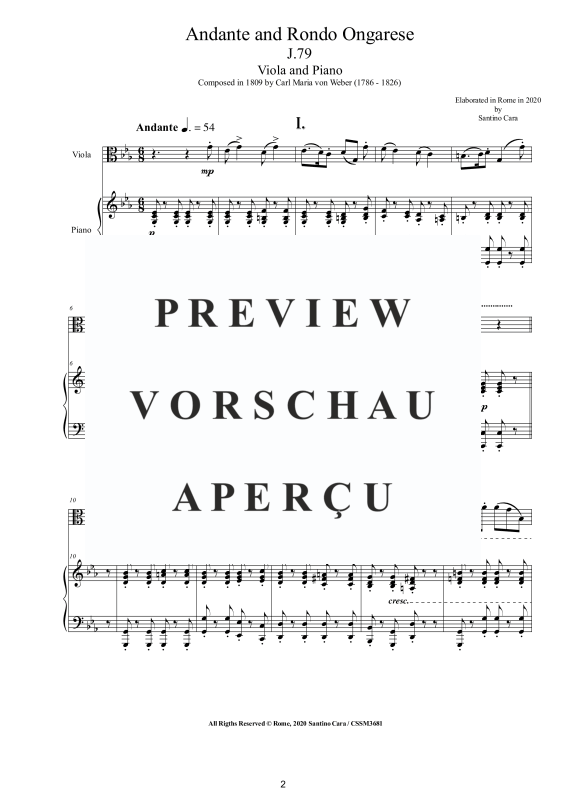 Produktgalerie: Seite 3 von 11 Andante & Rondo Ongarese J. 79, , Viola und Klavier