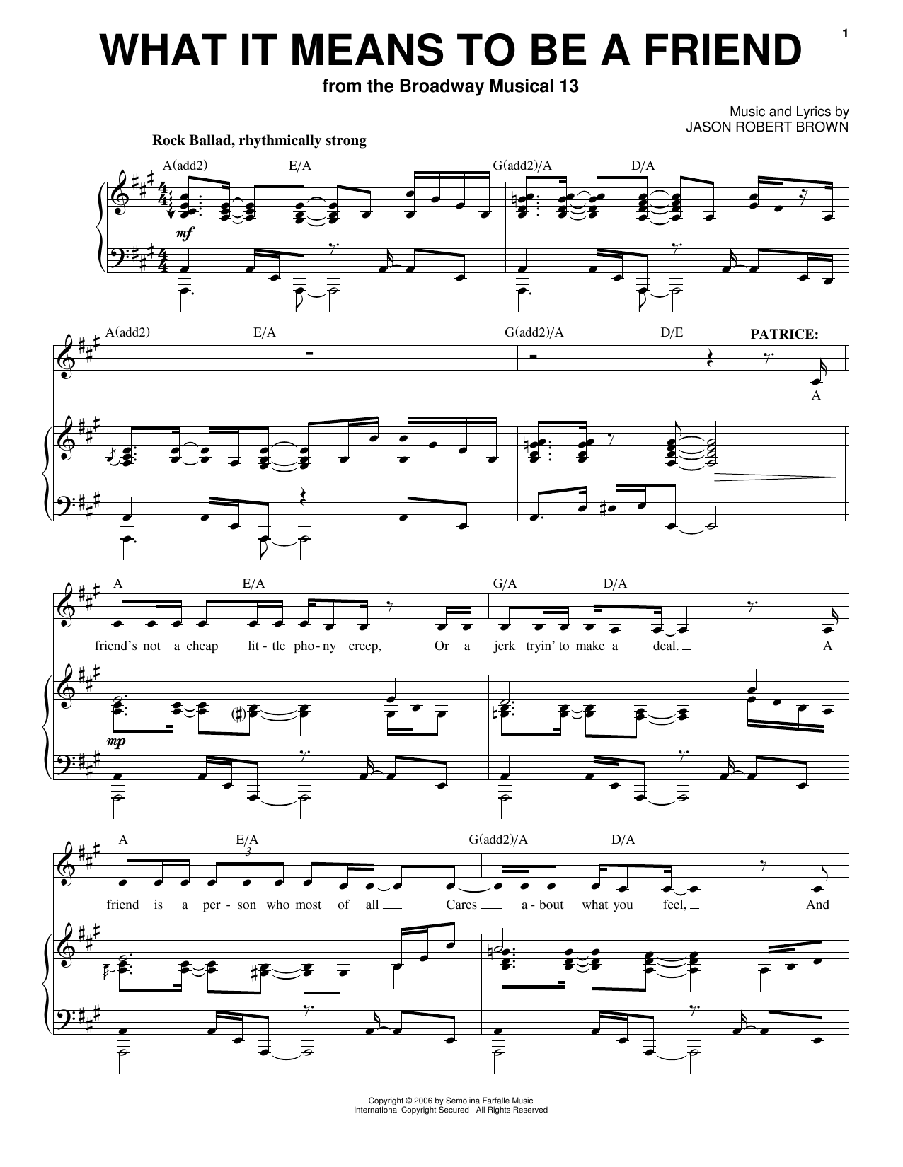 Produktbild zu: What It Means To Be A Friend (from 13: The Musical)
